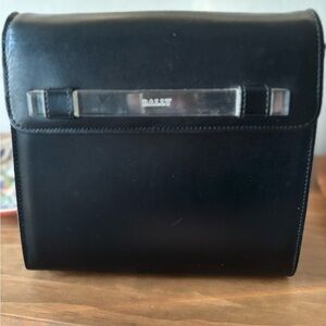 Bally Black Clutch with Silver Accents